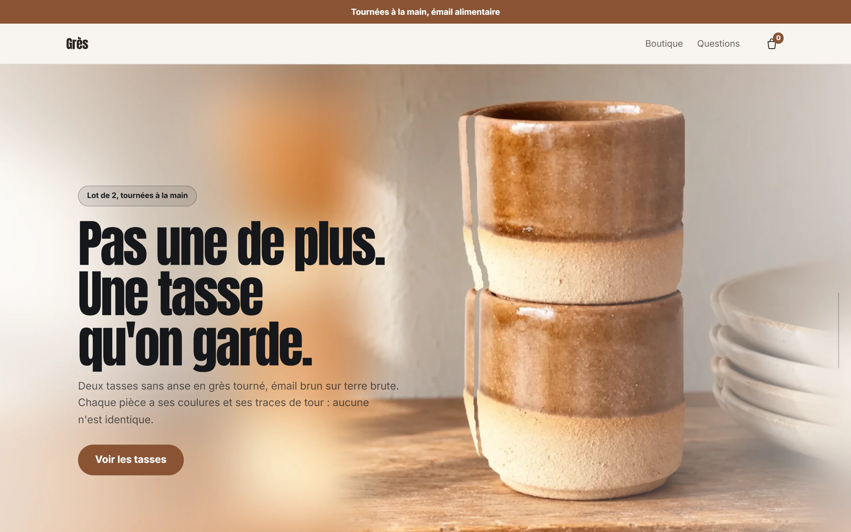 Thème Grès, page d'accueil